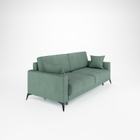 Диван прямой Наоми. Цвет Мятный / трикотаж / ножки черные.