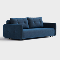 Диван прямой Сканди. Цвет Синий / велюр.