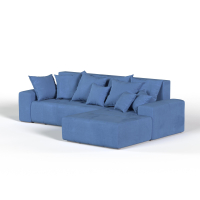 Диван угловой правый Amigo. Цвет Синий / велюр.