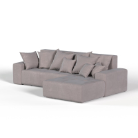 Диван угловой правый Amigo. Цвет Бежевый / велюр.