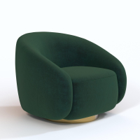 Кресло Kali. Цвет Темно-зеленый/цоколь Gold.