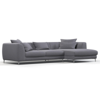 Диван угловой правый "Elegant". Цвет Темно-серый / рогожка.