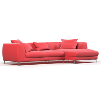 Диван угловой правый "Elegant". Цвет Красный / велюр.