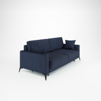 Диван прямой Наоми. Цвет Синий / трикотаж / ножки черные.
