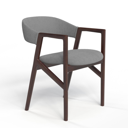 Стул кресло Михаэль. Цвет Серый велюр / каркас Венге.