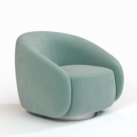 Кресло Kali. Цвет Мятный/цоколь Silver.