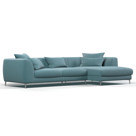 Диван угловой правый "Elegant". Цвет Изумрудный / рогожка.