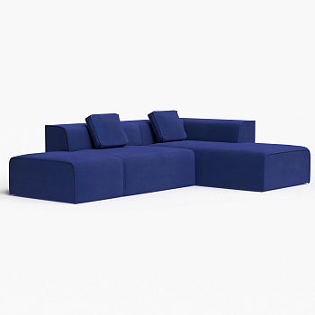 Диван угловой c пуфом правый  "Nirvana - 5"