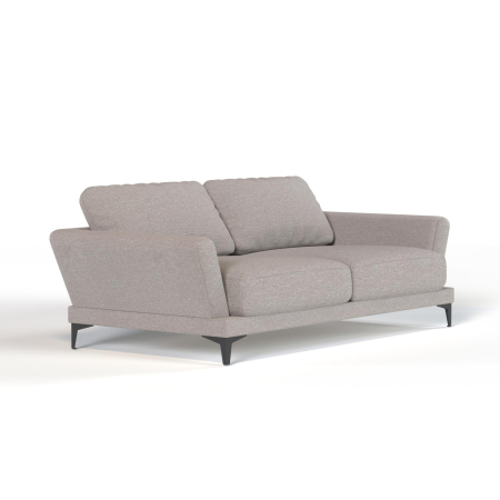 Диван прямой Мейн. Цвет Молочный / рогожка / ножки черные.