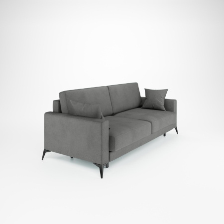 Диван прямой Наоми. Цвет Дымчатый / трикотаж / ножки черные.