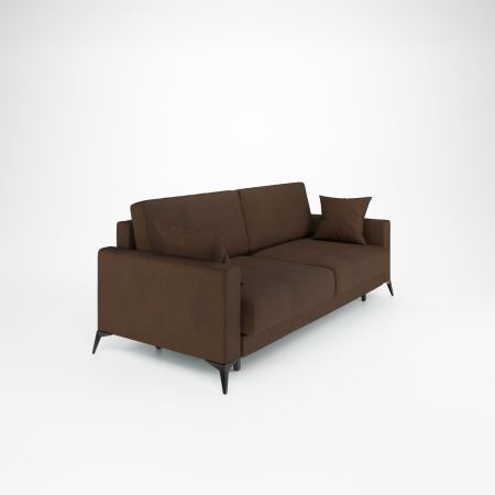 Диван прямой Наоми. Цвет Коричневый / трикотаж / ножки черные.