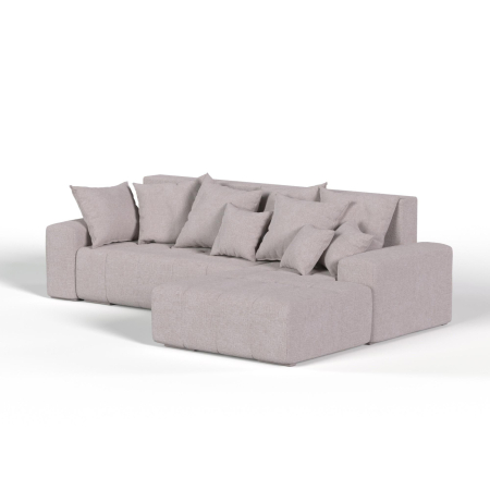 Диван угловой правый Amigo. Цвет Бежевый меланж / рогожка.