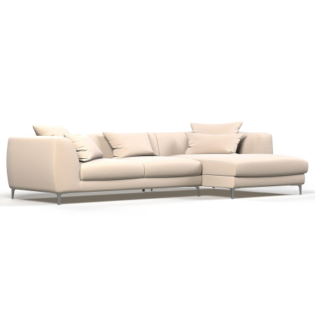 Диван угловой правый "Elegant". Цвет Бежевый / велюр.