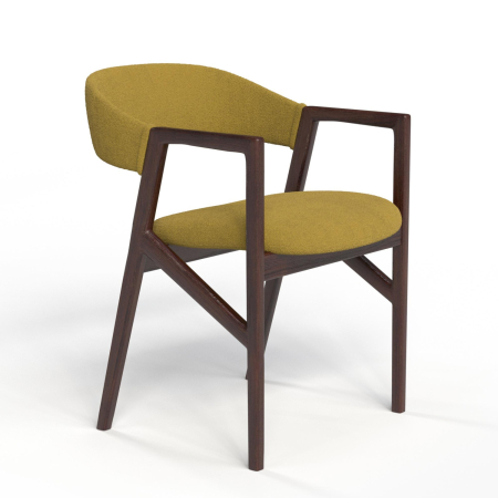 Стул кресло Михаэль. Цвет Желтый велюр / каркас Венге.