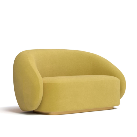 Диван прямой Kali. Цвет Горчичный/цоколь Gold.