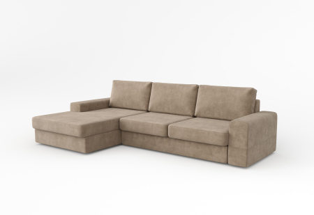 Диван угловой левый Lagom . Цвет Бежевый / велюр.