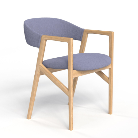 Стул кресло Михаэль. Цвет Лавандовый велюр / каркас Бук.