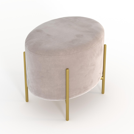 Пуф овальный GOLD. Цвет Бежевый / велюр.