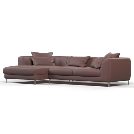 Диван угловой левый "Elegant". Цвет Коричневый / велюр.