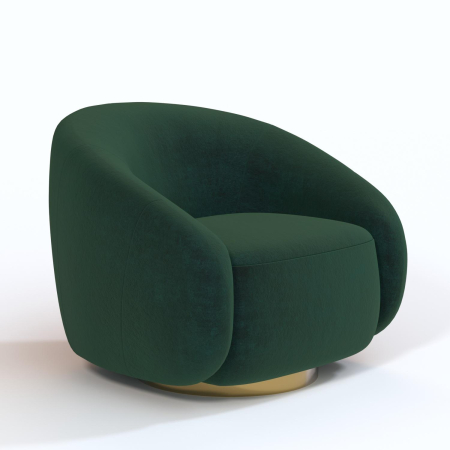 Кресло Kali. Цвет Темно-зеленый/цоколь Gold.