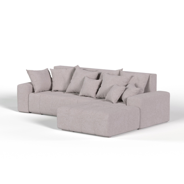 Диван угловой правый Amigo. Цвет Бежевый меланж / рогожка.