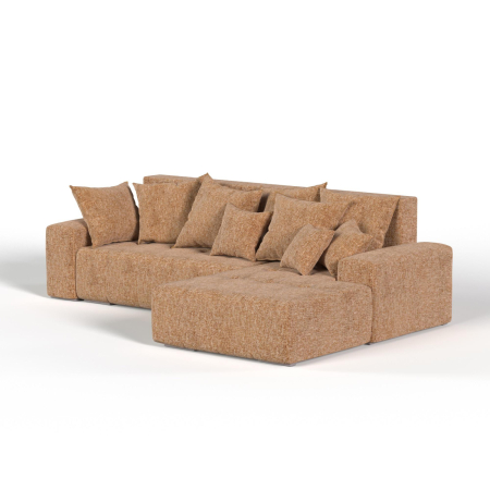 Диван угловой правый Amigo. Цвет Персиковый меланж / рогожка.