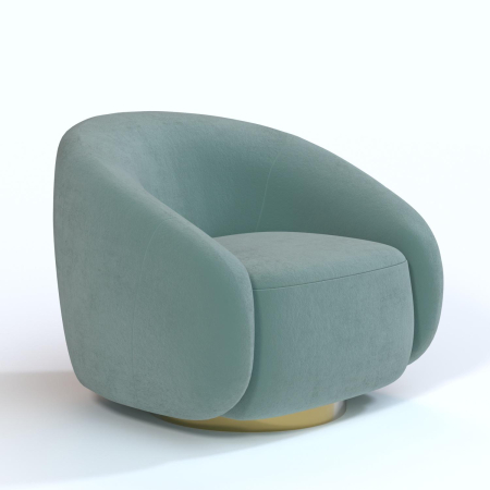 Кресло Kali. Цвет Мятный/цоколь Gold.