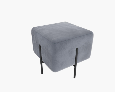Пуф квадратный BLACK. Цвет Серый / велюр. Пуф квадратный BLACK. Цвет Серый / велюр.