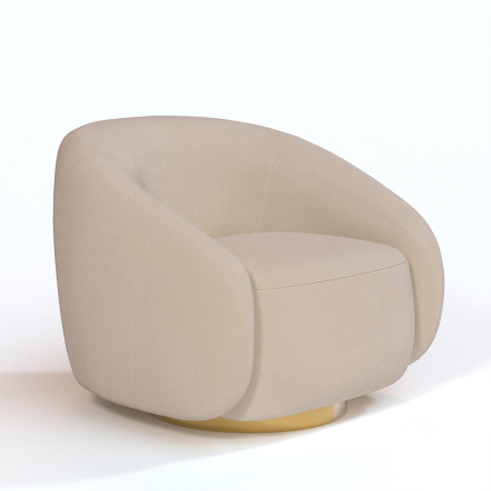 Кресло Kali. Цвет Бежевый/цоколь Gold.
