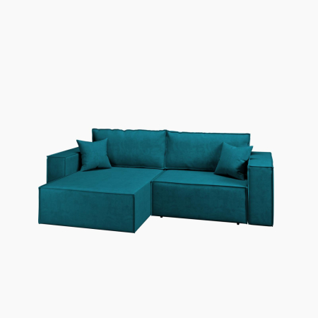 Диван угловой Hygge. Цвет Изумрудный / велюр.