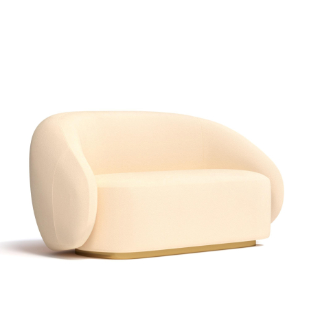 Диван прямой Kali. Цвет Персиковый/цоколь Gold.