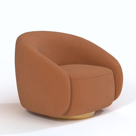 Кресло Kali. Цвет Оранжевый/цоколь Gold.