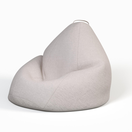 Кресло - мешок XXL. Цвет Молочный / трикотаж.