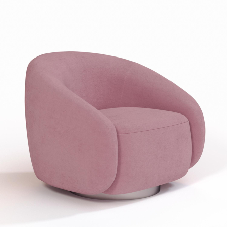 Кресло Kali. Цвет Розовый/цоколь Silver.