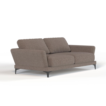 Диван прямой Мейн. Цвет Коричневый / рогожка / ножки черные.