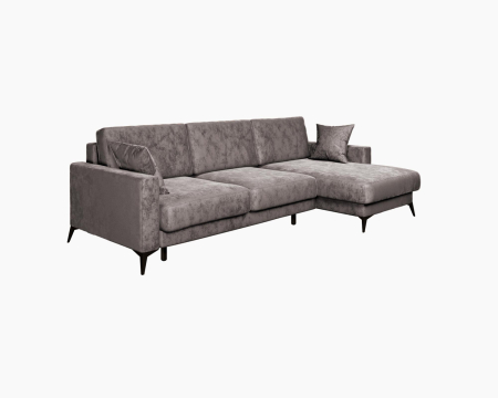 Диван угловой правый Наоми -2. Цвет Коричневый / велюр.