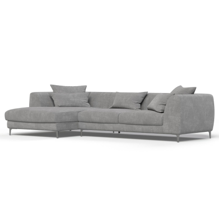 Диван угловой левый "Elegant". Цвет Темно-серый / шенил.