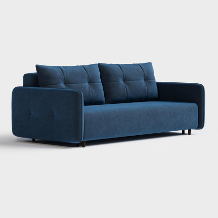 Диван прямой Сканди. Цвет Синий / велюр.