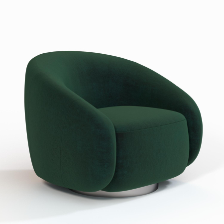 Кресло Kali. Цвет Темно-зеленый/цоколь Silver.