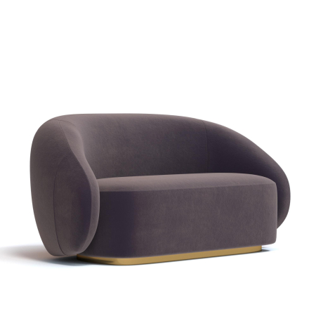 Диван прямой Kali. Цвет Коричневый/цоколь Gold.