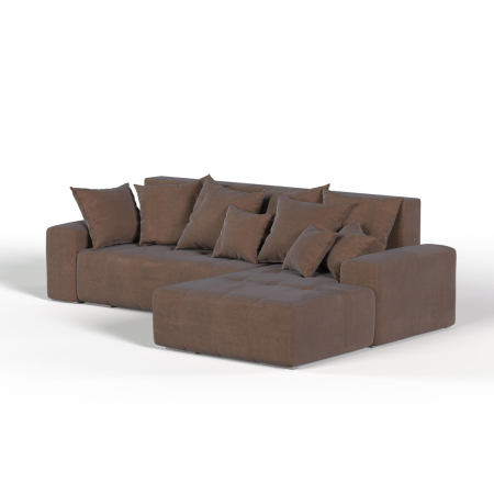 Диван угловой правый Amigo. Цвет Коричневый / велюр.