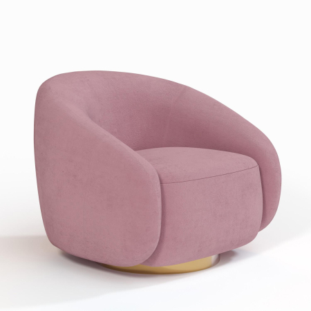 Кресло Kali. Цвет Розовый/цоколь Gold.