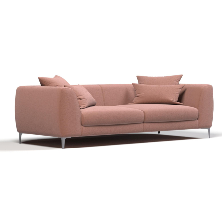 Диван прямой Elegant. Цвет Розово-коралловый / рогожка.