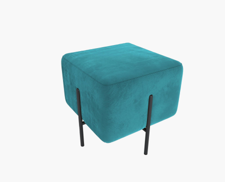 Пуф квадратный BLACK. Цвет Изумрудный / велюр.