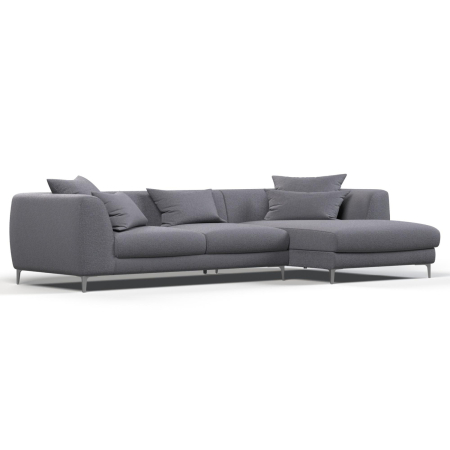 Диван угловой правый "Elegant". Цвет Темно-серый / рогожка.