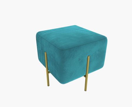 Пуф квадратный GOLD. Цвет Изумрудный / велюр.