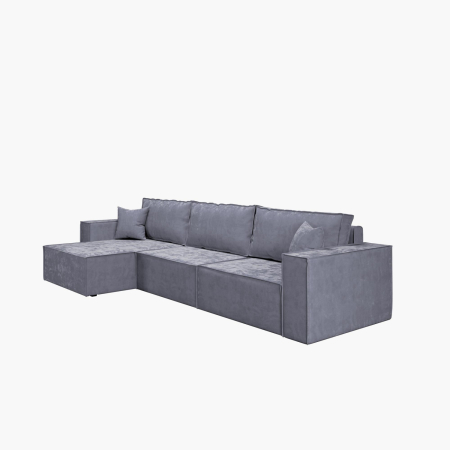 Диван угловой Hygge XL. Цвет Серый / велюр.