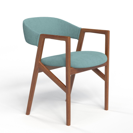 Стул кресло Михаэль. Цвет Мятный велюр / каркас Орех.