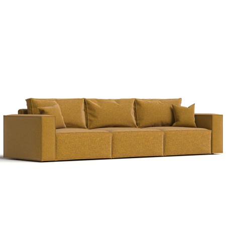 Диван прямой Hygge XL. Цвет Желтый / рогожка.