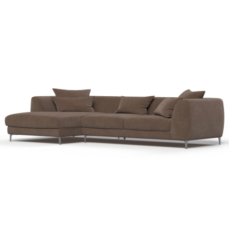 Диван угловой левый "Elegant". Цвет Коричневый / шенил.